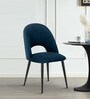 Deva Velvet Dining Chair In Navy Blue Colour