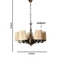 Devansh 05 Lights Bamboo  Conical  shade with Antique Golden Chandelier -R