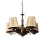 Devansh 05 Lights Bamboo  Conical  shade with Antique Golden Chandelier -R