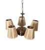 Devansh 05 Lights Bamboo  Conical  shade with Antique Golden Chandelier -R