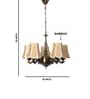 Devansh 05 Lights Bamboo  Vintage  shade with Antique Golden Chandelier -S