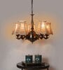 Devansh 05 Lights Bamboo  Vintage  shade with Antique Golden Chandelier -S