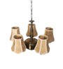 Devansh 05 Lights Bamboo  Vintage  shade with Antique Golden Chandelier -S