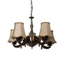 Devansh 05 Lights Beige Vintage  shade with Antique Golden Chandelier -N