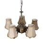 Devansh 05 Lights Beige Vintage  shade with Antique Golden Chandelier -N