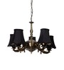 Devansh 05 Lights Black Vintage cotton shade with Antique Golden Chandelier -M