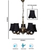 Devansh 05 Lights Black Vintage cotton shade with Antique Golden Chandelier -M