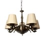 Devansh 05 Lights conical off-white cotton shade with Antique Golden Chandelier