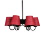 Devansh 06 Light Black Iron Powder coated  Chandelier With Maroon Jute  Shade (19x19x24 ) Inches
