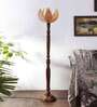 Bamboo rose wooden floor lamp