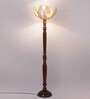 Bamboo rose wooden floor lamp