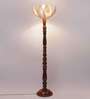 Bamboo rose wooden floor lamp