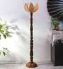 Bamboo rose wooden floor lamp