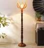Bamboo rose wooden floor lamp