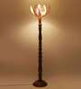 Bamboo rose wooden floor lamp