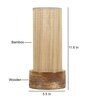 Francis Beige Bamboo Shade Table Lamp With Wood Base