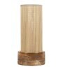 Francis Beige Bamboo Shade Table Lamp With Wood Base