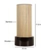 Verona Beige Bamboo Shade Table Lamp With Wood Base