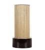 Verona Beige Bamboo Shade Table Lamp With Wood Base
