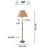 Devansh Beige cotton Drum shade with   floor lamp with wood base .-