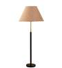 Devansh Beige cotton Drum shade with   floor lamp with wood base .-