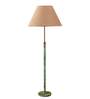 Devansh Beige cotton Drum shade with   floor lamp with wood base .-