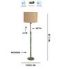 Devansh Beige cotton Drum shade with   floor lamp with wood base .-