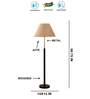 Devansh Beige cotton Drum shade with   floor lamp with wood base .-
