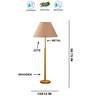 Devansh Beige cotton Drum shade with   floor lamp with wood base .-