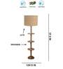 Devansh Beige cotton Drum shade with   floor lamp with wood base
