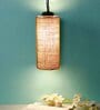 Devansh Beige Jute  Cylindrical  Hanging Single Hanging Lamp