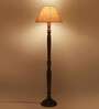 Beige Jute Conical wooden floor lamp