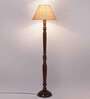Beige Jute Conical wooden floor lamp