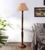 Beige Jute Conical wooden floor lamp