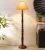 Beige Jute Conical wooden floor lamp