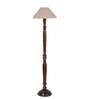 Beige Jute Wooden Floor Lamp
