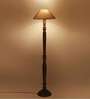 Beige Jute Wooden Floor Lamp