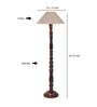 Beige Jute Wooden Floor Lamp