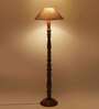Beige Jute Wooden Floor Lamp