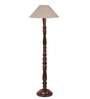 Beige Jute Wooden Floor Lamp