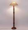 Beige Jute Wooden Floor Lamp