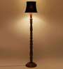 Black Cotton Wooden floor Lamp