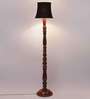 Black Cotton Wooden floor Lamp
