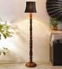 Black Cotton Wooden floor Lamp