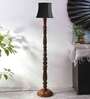 Black Cotton Wooden floor Lamp