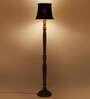 Black Cotton Wooden floor Lamp