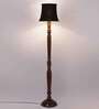 Black Cotton Wooden floor Lamp