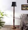 Black Cotton Wooden floor Lamp