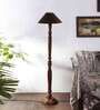 Black coolie cotton Wooden floor lamp