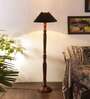 Black coolie cotton Wooden floor lamp